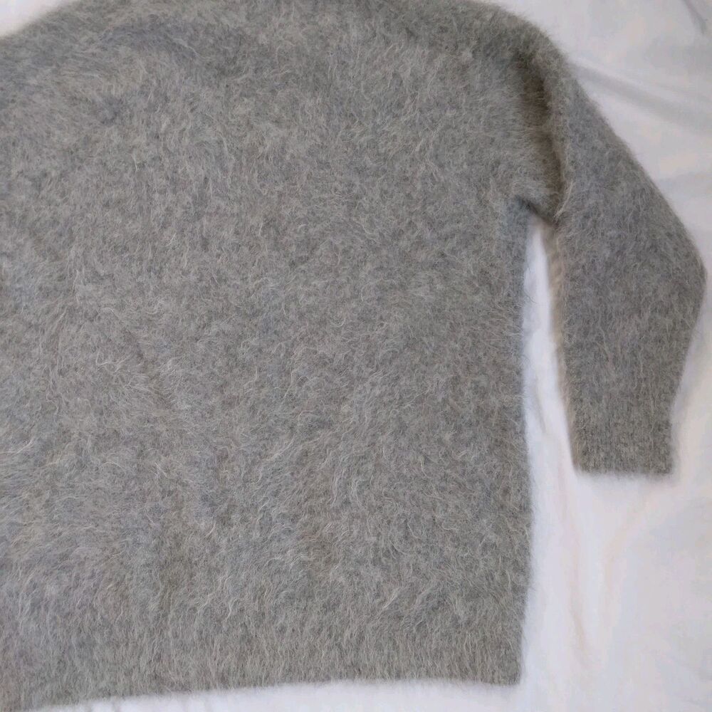 J. Crew Alpaca Blend Cardigan Gray Oversized Preppy Cabincore Women's Size L - Picture 14 of 16